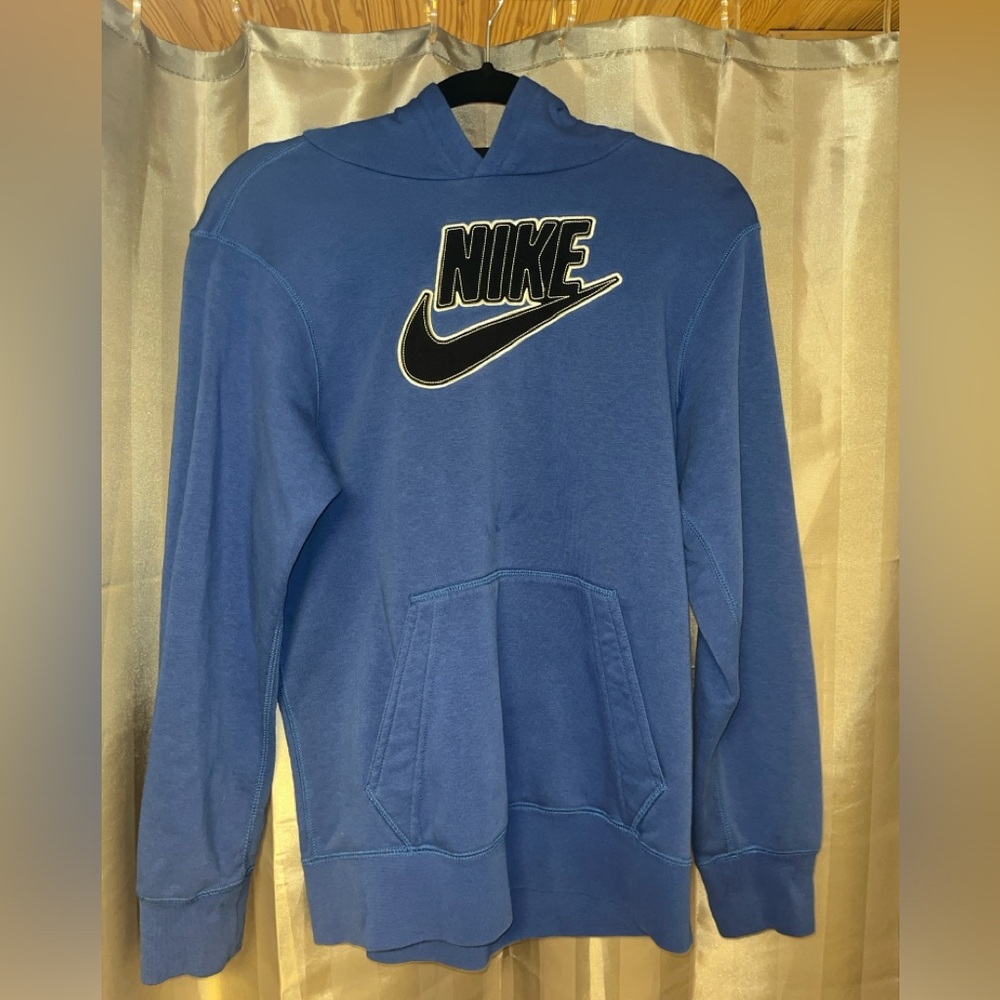 children’s large embroidered blue Nike sweatshirt